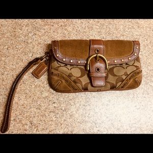 New Camel Nude Coach Wallet Wristlet